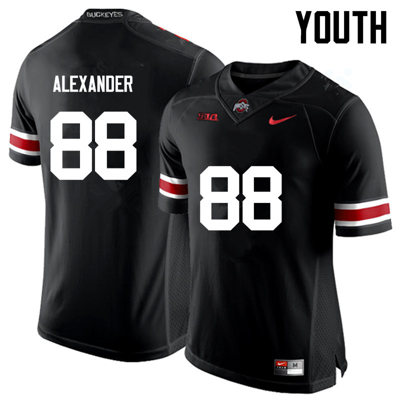 Youth Ohio State Buckeyes #88 AJ Alexander College Football Jerseys Game-Black